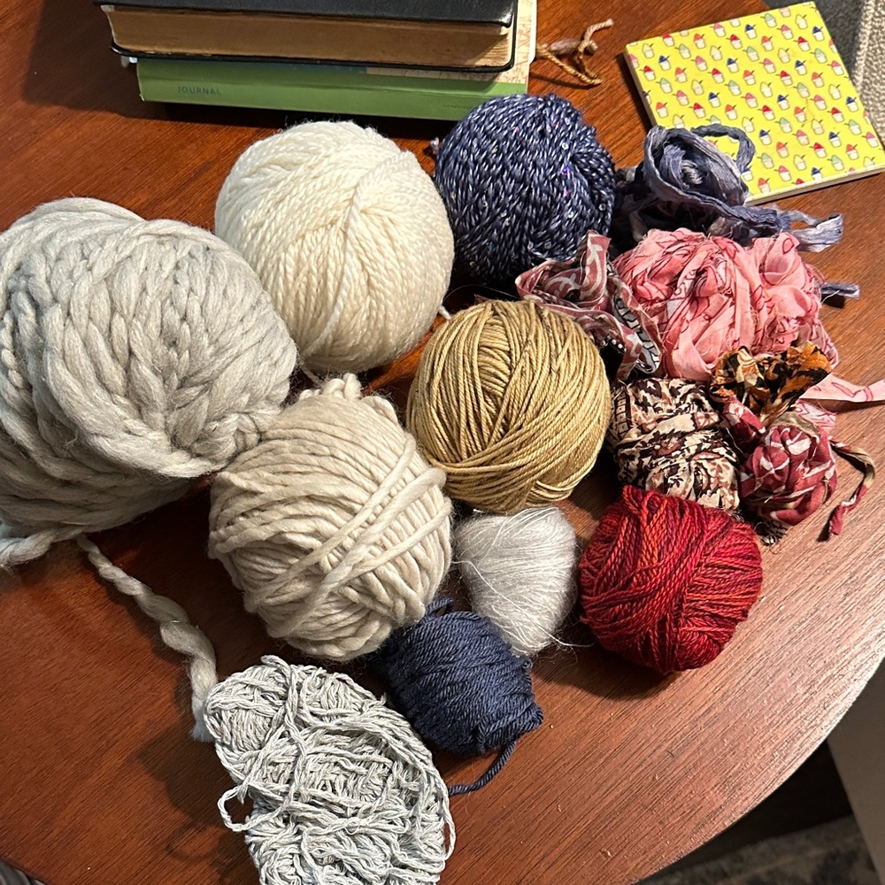 Assorted Yarn Bundle - Cream, Red, Blue, and More
